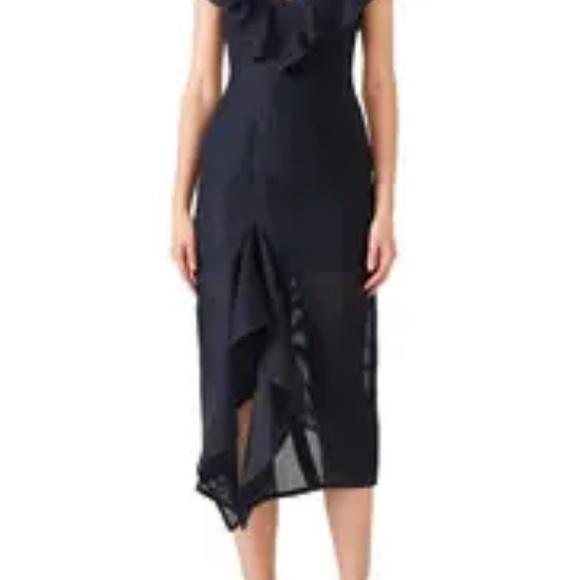 Keepsake Blue Ruffle Midi Dress - Picture 7 of 11